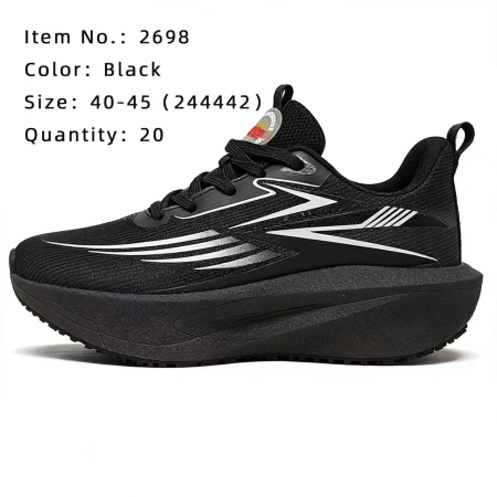 Black sports shoes for men, breathable, lightweight and shock-absorbing running shoes Black sports shoes for men, breathable, lightweight and shock-absorbing running shoes